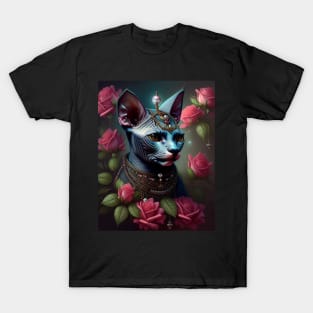 The Sphynx Queen and her Rose Throne T-Shirt